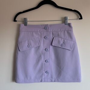 Little Moon Lilac Button-Front Mini Skirt